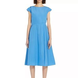 Max Mara Weekend Blue Fit and Flare Classic Taffeta Dress size 2 or 4 US.